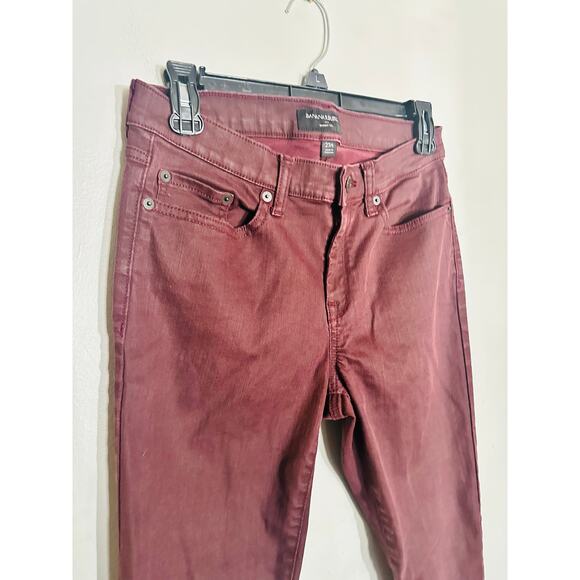 BANANA REPUBLIC Burgundy Maroon Skinny Fit Coated Denim Jeans size 27 - Picture 6 of 11